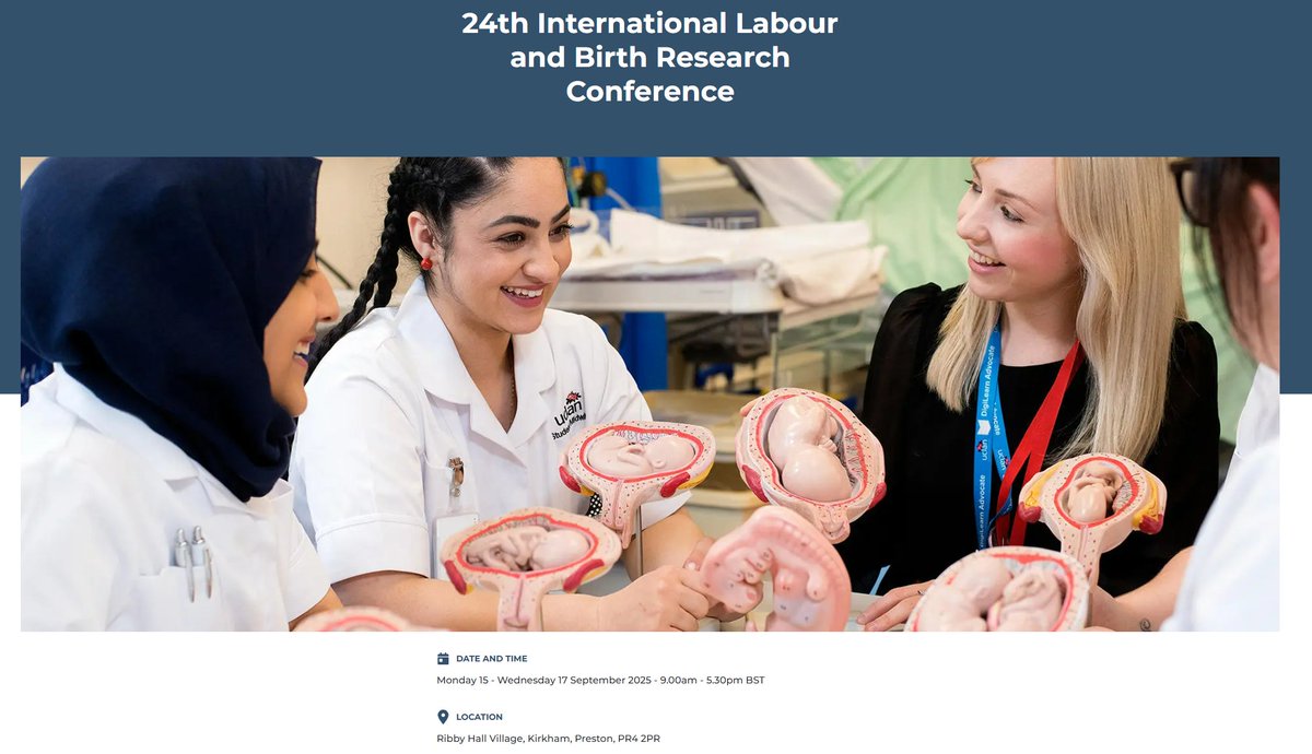 Call for abstracts is open for the next International Labour and Birth Research conference, UK app.oxfordabstracts.com/stages/76167/s… Deadline 14th Feb 2025. Hope to see you there...please share!