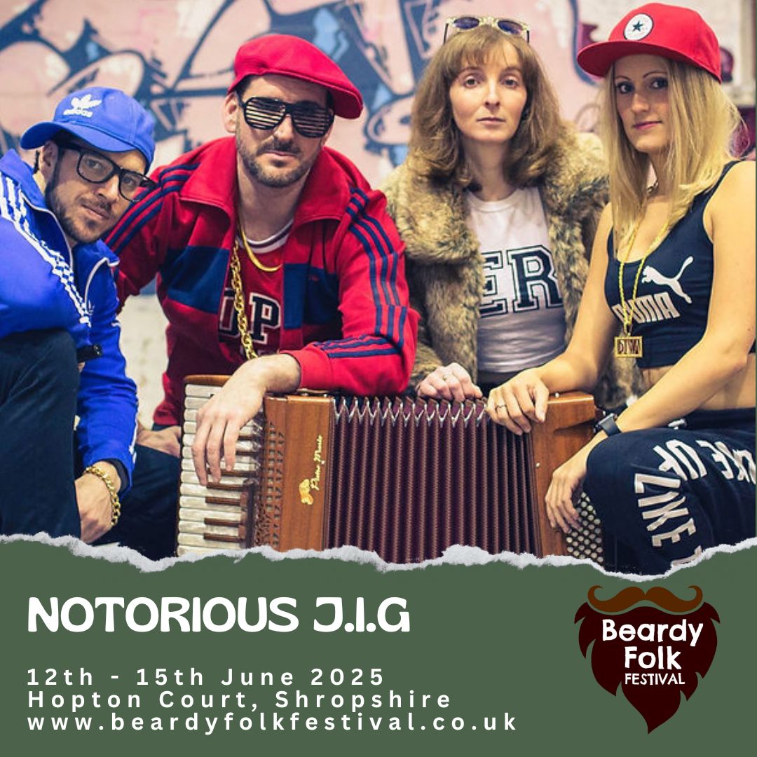 🔥 CONFIRMED 🔥 We're excited to announce the brilliant Notorious J.I.G are playing Beardy Folk 2025 on Sunday 15th June.

TICKETS &amp; CAMPING ✅
beardyfolkfestival.co.uk/2025-tickets

#beardyfolk #notoriousjig #musicfestival #shropshire #June2025 #ceilidh