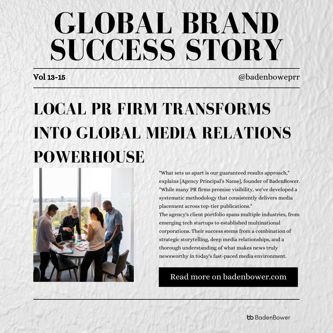badenbower's tweet image. Visibility = Growth 🚀
With BadenBower, your brand WILL make headlines in the world’s top publications.  Let&apos;s transform your story into a success story. ✨
📩 DM us to learn more!

#PRThatWorks #GuaranteedPublicity #BadenBower #BusinessGrowth