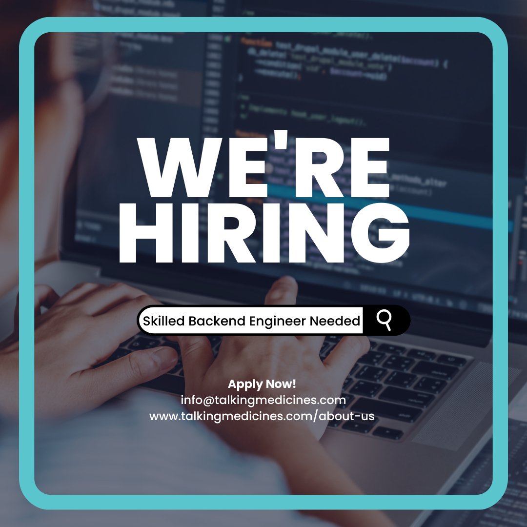 Join the <a href="/TMedicines/">Talking Medicines</a> team! We’re looking for a skilled Backend Engineer with experience in API development, Python, SQL databases, and Azure cloud. If you thrive in an agile environment and are passionate about building scalable solutions - Apply Now:  hubs.la/Q02-jZML0