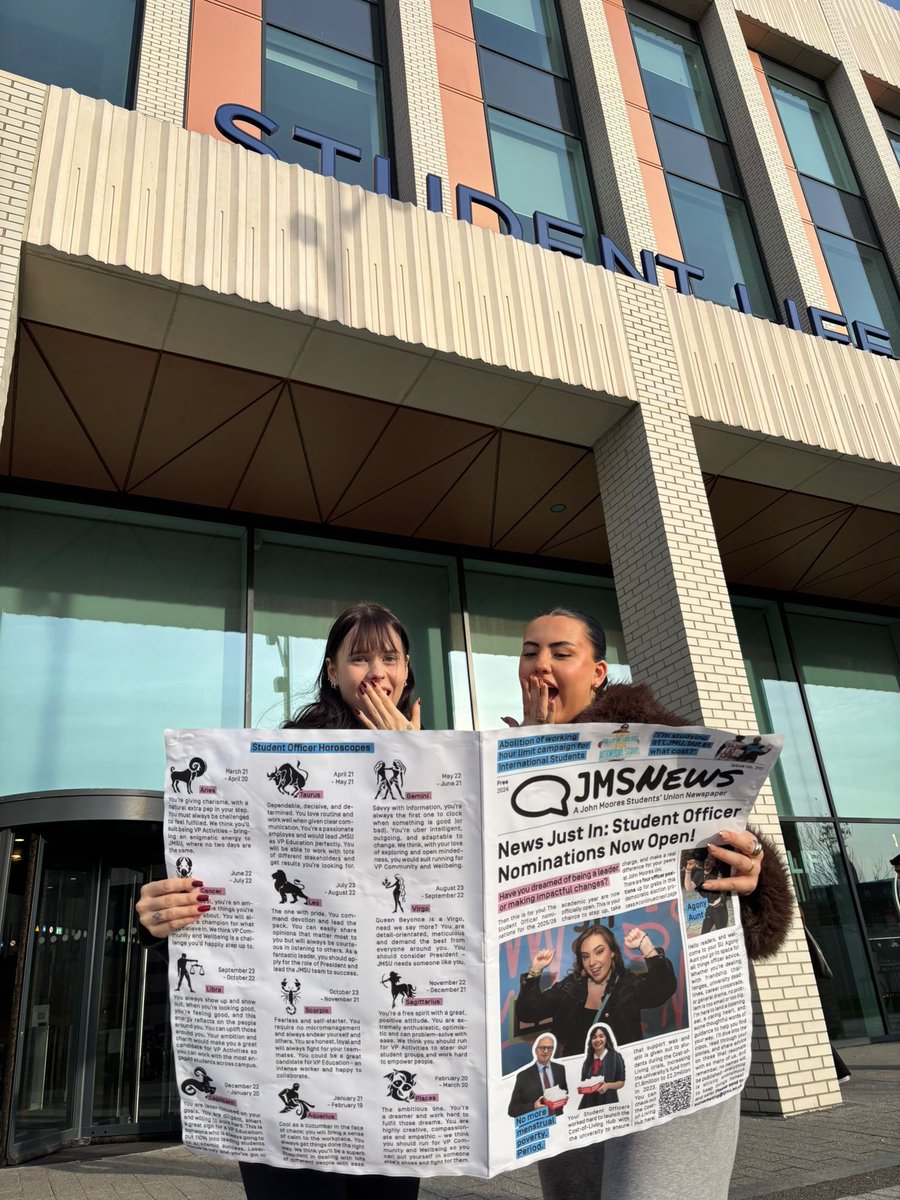🚨 NEWS JUST IN🚨

Student Officer nominations are now open, which means you can run as a candidate and become the next democratic leader of JMSU for 2025/26! 👑💪

To find out more about running for this full-time, paid job head our website🔗 lnkd.in/eDTUJbB6