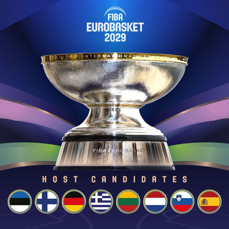 EuroBasket's tweet photo. The host candidates for #EuroBasket 2029 have been announced! 🏆