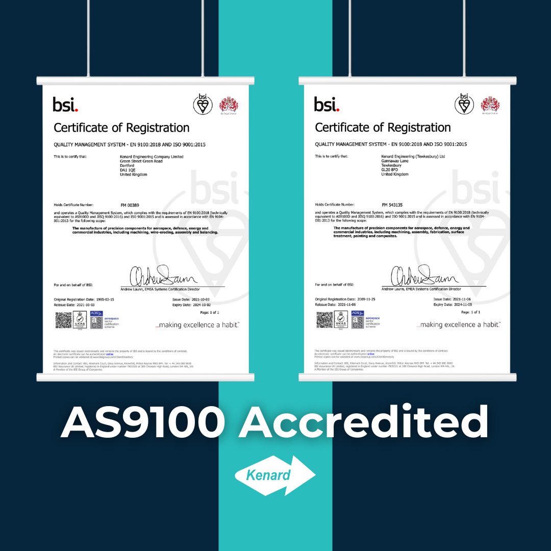 Proud to be #AS9100 accredited. ✅

This certification ensures we meet the highest quality, and safety standards within aviation, delivering reliable, high quality products that exceed #Aerospace industry requirements. 🙌

#AS9100 #PrecisionMachining #UKmfg #IndustrialEngineering