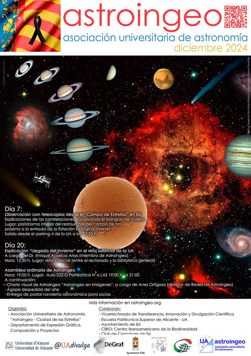 UA Divulga (@uadivulga) on Twitter photo 🔭 Este sábado 7/12: Observación con telescopios desde Ibi
➡️ Con explicaciones de las constelaciones, visualizando el triángulo de invierno
🕠 17:30 h Salida desde el parking 4 <a href="/UA_Universidad/">Universidad de Alicante UA</a>
ℹ️ Conoce todas las actividades que organiza #Astroingeo astroingeo.org 🔭 Este sábado 7/12: Observación con telescopios desde Ibi
➡️ Con explicaciones de las constelaciones, visualizando el triángulo de invierno
🕠 17:30 h Salida desde el parking 4 <a href="/UA_Universidad/">Universidad de Alicante UA</a>
ℹ️ Conoce todas las actividades que organiza #Astroingeo astroingeo.org