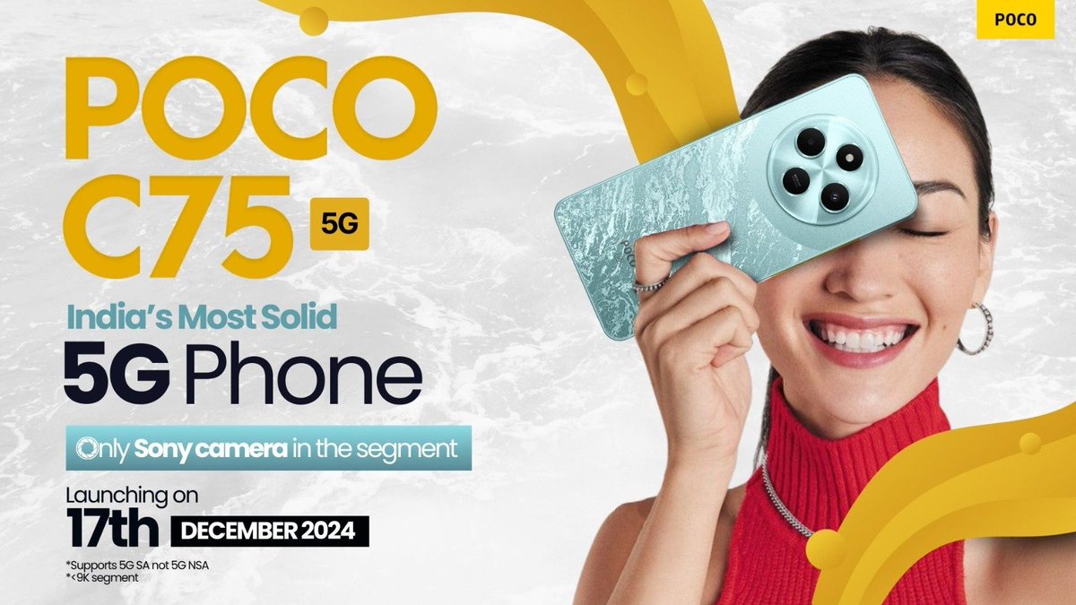 ashishnayakone's tweet image. HEY ALL, READY TO SET #POCOMANIA WITH #SONYSENSOR PocoC75 mentioning🙋‍♂️

"India's most affordable 5G phone with Sony sensor"
#POCOC75 #pocolaunchng 
STAY CONNECTED FOR MORE -----@IndiaPOCO