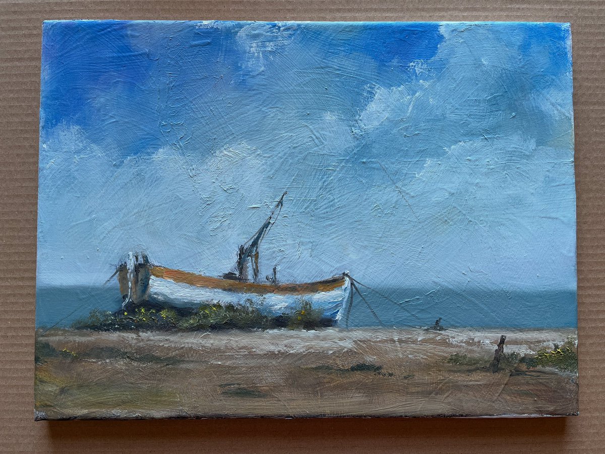 ‘Fishing Boat Deal I’, an original oil on canvas by Vernon Lintern, now off to a new life in Warwickshire - Vernon’s paintings make great, unique Christmas gifts that last a lifetime, so come and check them out on the online #Etsy store at littleseasidegallery.etsy.com

#art #artwork