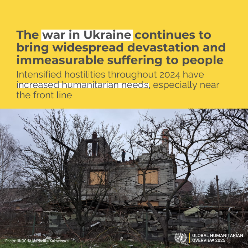 OCHA_Ukraine's tweet photo. In 2025, an estimated 305 million people across the world will need humanitarian assistance.

At least 12.7 million of them are in Ukraine. That's 12.7 million people whose lives have been torn apart by the war.

#InvestInHumanity

More 👉 https://t.co/I6R7ZvGXIi