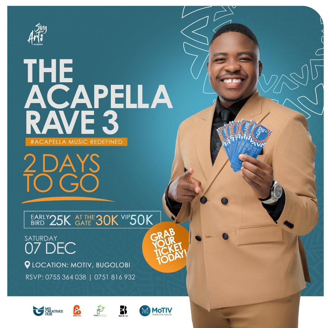 singart40269's tweet photo. This Saturday all roads will only lead to @MotivUG  Bugolobi
Just grab that ticket now before it's late 
#TheAcapellaRave3 https://t.co/nhpBzTAiGo