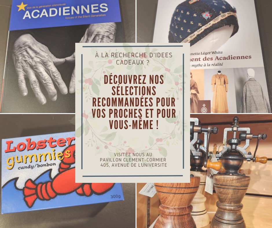 🎁 Offrez des cadeaux uniques cette saison ! Découvrez la Boutique du Musée acadien et de la galerie d’art pour des idées de cadeaux et faire le plein de souvenirs ! 🎨 #CadeauxUnique #BoutiqueDuMusée