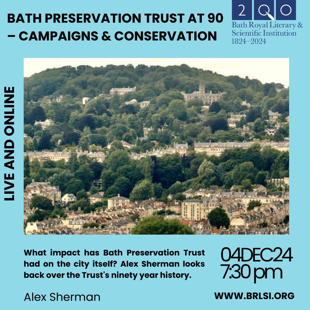 Bath Royal Literary and Scientific Institution (@brlsi) on Twitter photo 🛁 🏛️What impact has the <a href="/BathPresTrust/">Bath Preservation Trust</a> had on the city itself?
Join trust CEO Alex Sherman tonight at #BRLSI as he looks back over the Trust’s notable ninety-year history!
brlsi.org/whatson/bath-p…
#Bath #BRLSI #preservation #Bathtalks #bathcity 🛁 🏛️What impact has the <a href="/BathPresTrust/">Bath Preservation Trust</a> had on the city itself?
Join trust CEO Alex Sherman tonight at #BRLSI as he looks back over the Trust’s notable ninety-year history!
brlsi.org/whatson/bath-p…
#Bath #BRLSI #preservation #Bathtalks #bathcity