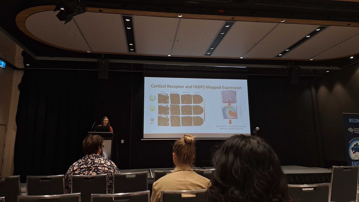<a href="/natalie_matosin/">Natalie Matosin</a> <a href="/Amberrcurry/">Amber</a> absolutely smashed her data blitz on her work looking at stress-related changes to the spatial localisation of hippocampal cortisol receptors in psychiatric disorders!! Can’t wait to read her thesis in the coming months! 🔬💭