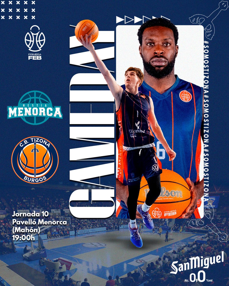 ⚔️ 𝗚𝗔𝗠𝗘𝗗𝗔𝗬 ⚔️

Segundo seguido fuera de casa, esta vez en Mahón 🏀

#DisfrutamosJuntos #PrimeraFEB