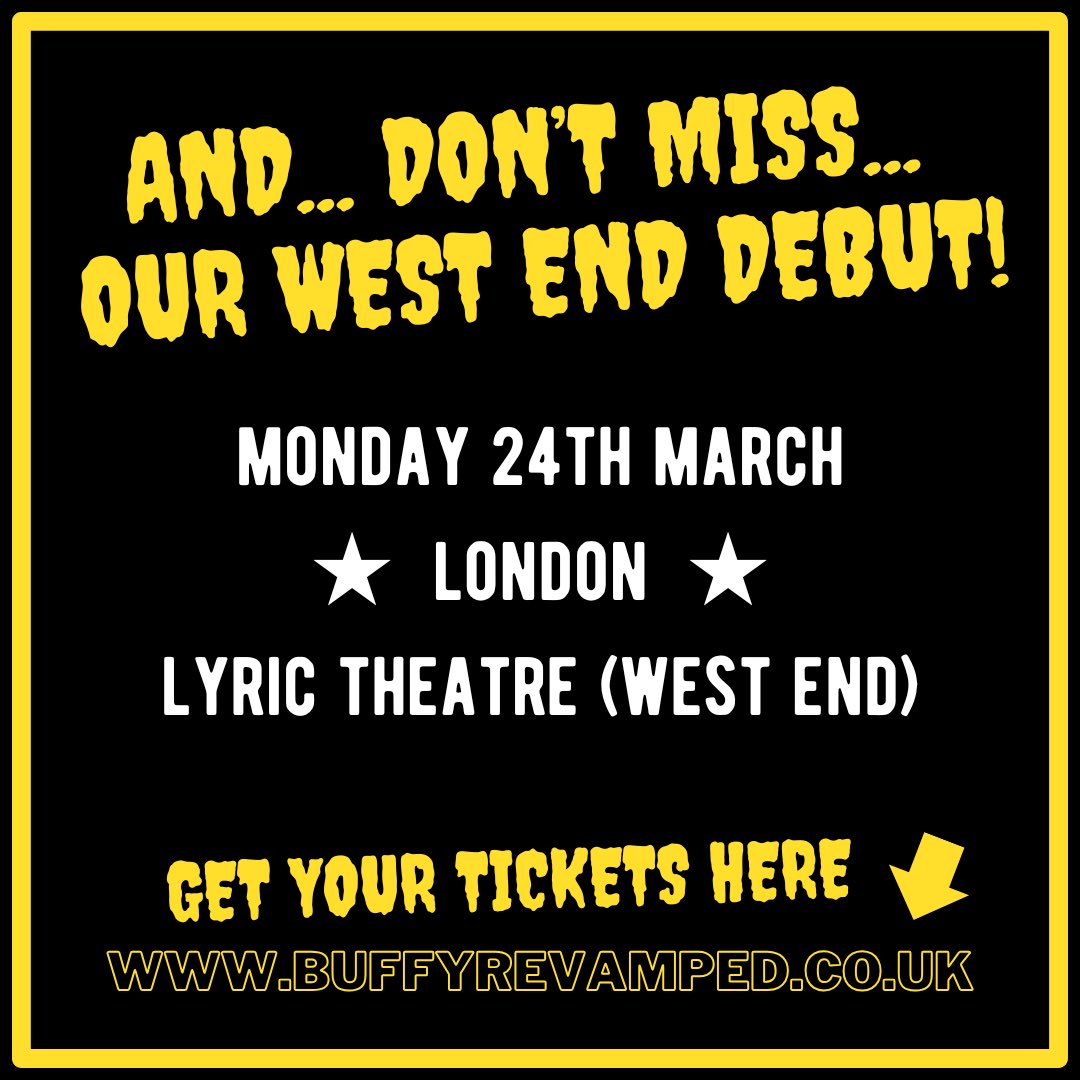 ⚡️EXTRA DATES ADDED⚡️

<a href="/BuffyRevamped/">Buffy ReVamped</a> tickets are selling like hot cakes! 🧛🏻‍♂️🤙🏻

Which is ironic, ‘cause the hot cakes really aren’t selling… 🤷🏻‍♂️🧁