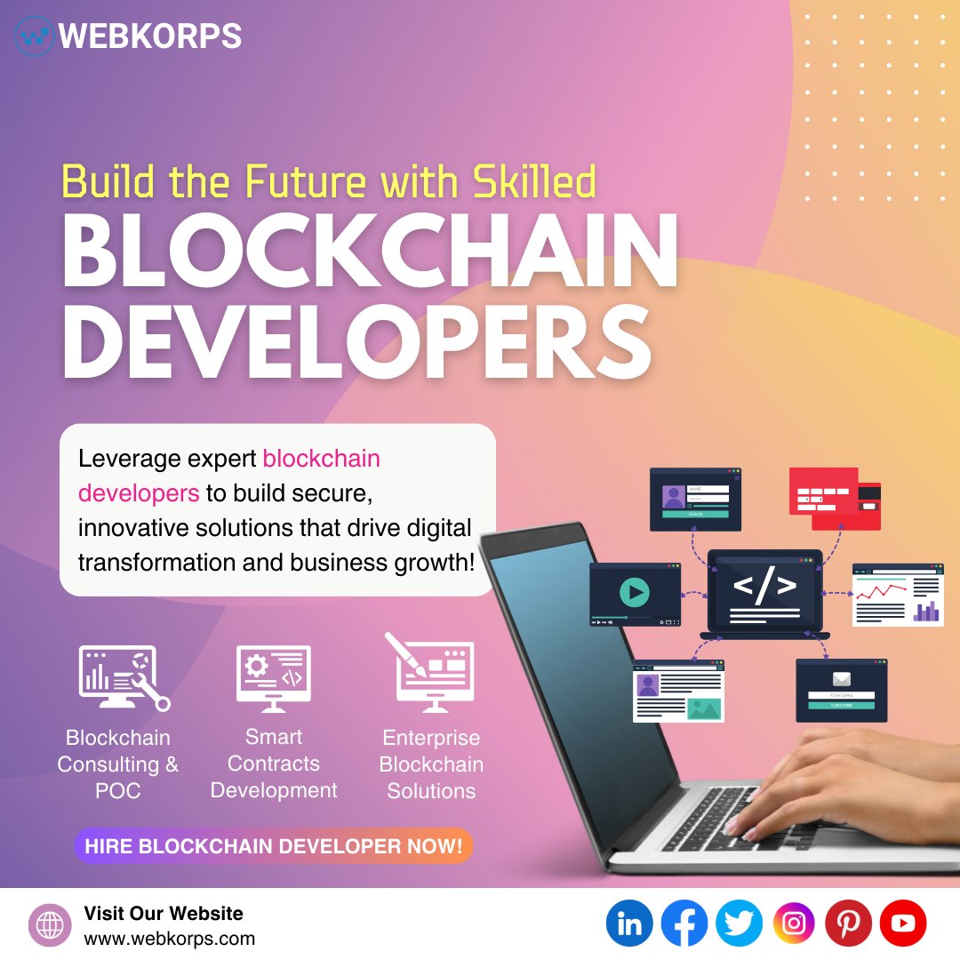 webkorpsllc's tweet image. Unlock the power of #blockchain with skilled #developers delivering secure, innovative solutions. From smart contracts to enterprise-grade solutions, we turn your vision into reality. Hire blockchain experts from Webkrops now! webkorps.com
#HireBlockchainDeveloper
