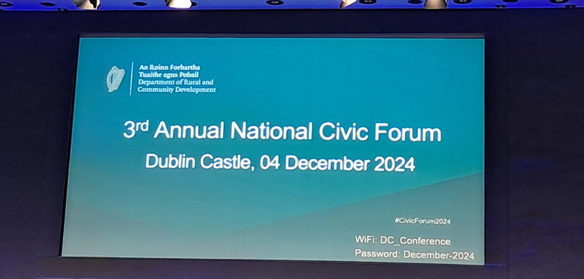 irishrurallink's tweet image. In @dublincastleOPW for the 3rd Annual National Civic Forum. Looking forward to the discussion today and role #Civicsociety plays in policy and programme design 
#CivicForum2024 #CoDesign #Collaboration