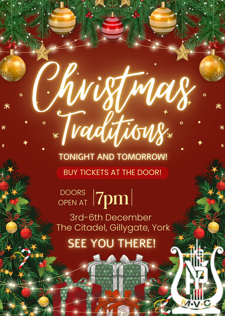 If you missed us last night, don't worry, we're back tonight and tomorrow!

Feel the Magic of Christmas with Us!

Tickets: £14 (or £7 if in full-time education).

Buy on the door!