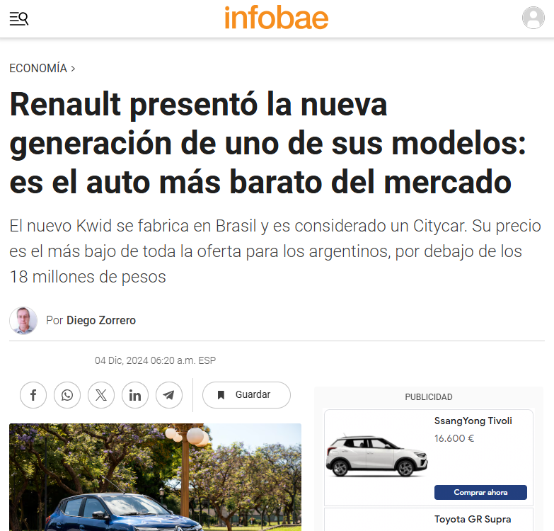 fedeaikawa's tweet photo. Así cazan en el zoo en el Mercosur

El Kwid (hecho en Brasil) te lo venden a 18 mil dólares en Argentina y a 8000 dólares en Chile. 

Claro, en Chile tienen que competir contra otros autos de otras regiones del mundo. https://t.co/4W00StnbZd