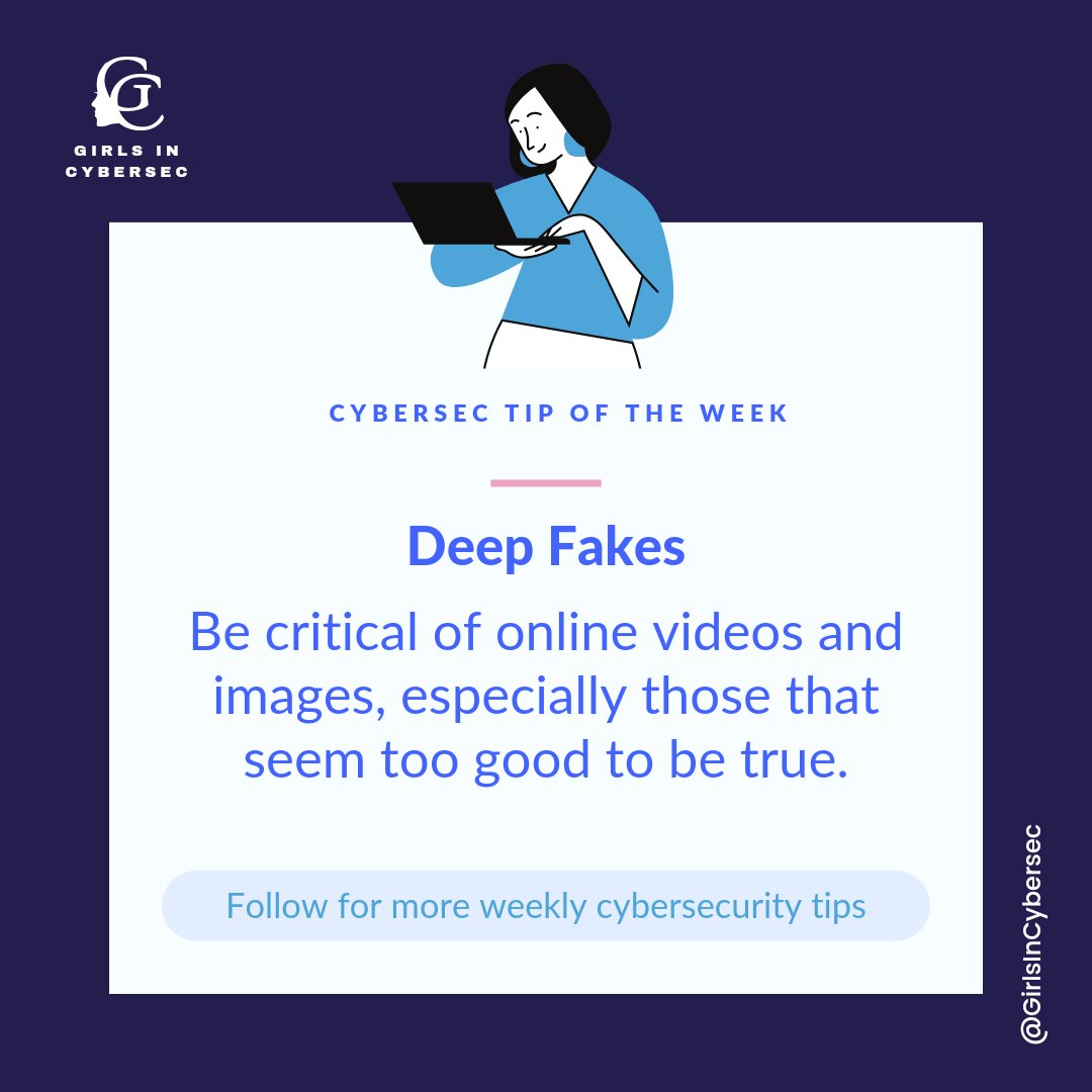 GirlsInCybersec's tweet photo. Beware of #deepfakes 🤡
You have to be very cautious of online videos and images that seem unrealistic or manipulated

Deepfakes can be used to spread misinformation and deceive

Stay informed and verify information from multiple reliable sources
#cybersecurity #digitalawareness https://t.co/BmjbQx2xYV