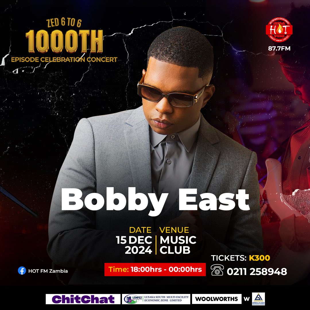 HotFMZambia (@hot877zambia) on Twitter photo The one and only Mr. Vanilla Daddy is bringing the magic at the Zed 6 to 6 1000th Episode Celebration Concert, and you donβt want to miss it! π₯
This is not just a concert β it is The Evolution of Zambian Music.
#Zed6to6 #Zed6to6Concert #Roadto1000 #HotFM The one and only Mr. Vanilla Daddy is bringing the magic at the Zed 6 to 6 1000th Episode Celebration Concert, and you donβt want to miss it! π₯
This is not just a concert β it is The Evolution of Zambian Music.
#Zed6to6 #Zed6to6Concert #Roadto1000 #HotFM