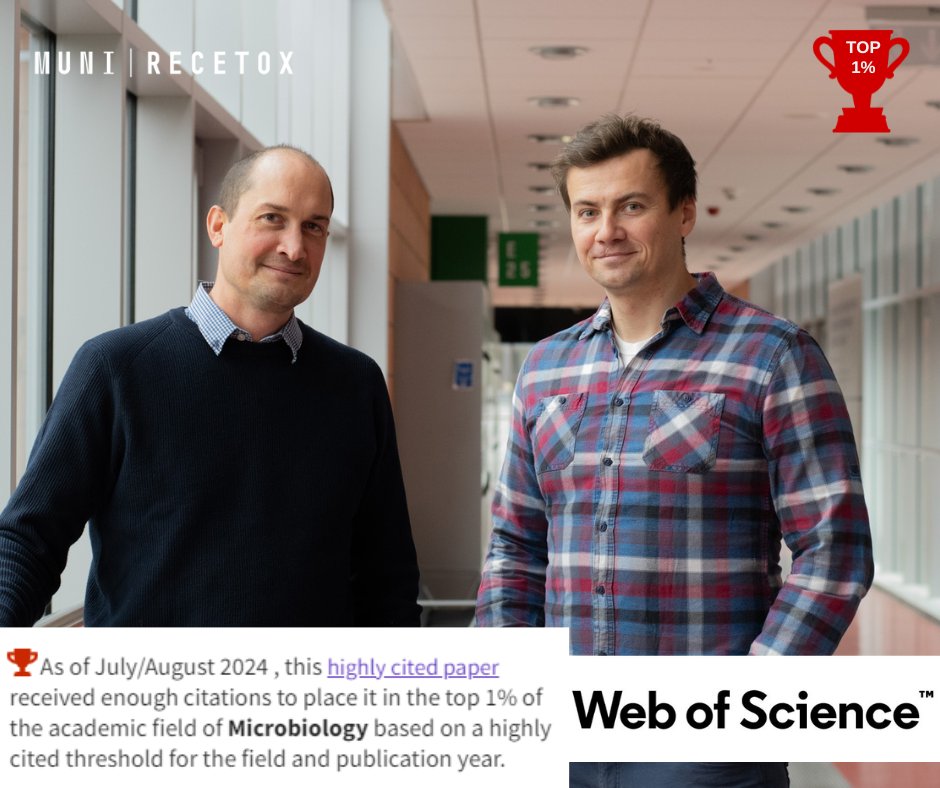 🏆 Web of Science vyzdvihl publikaci 𝐃𝐫. 𝐀𝐝𝐚𝐦𝐨𝐯𝐬𝐤𝐞́𝐡𝐨 𝐚 𝐃𝐫. 𝐒𝐞𝐡𝐧𝐚𝐥𝐚 jako jednu z 1 % nejcitovanějších prací v oboru mikrobiologie!
🥳 Toto uznání je založeno na citacích a řadí publikaci mezi nejvlivnější v tomto akademickém oboru.
🔗shorturl.at/tShQd