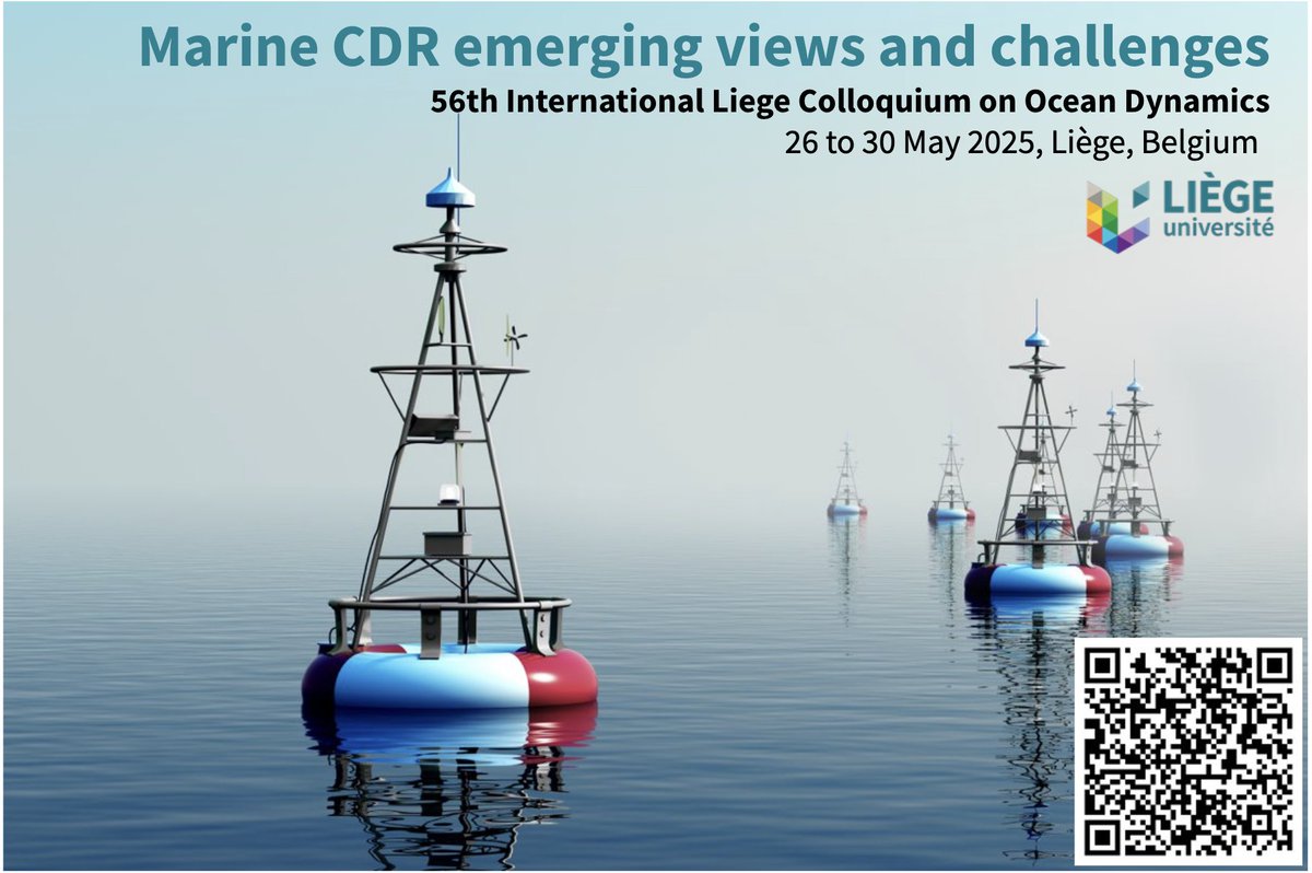 LiegeOcean's tweet image. We are launching the call for abstracts for the 2025 Liège Colloquium, this time on "Marine CDR emerging views and challenges"
All information in our website, hope to see you here!
ocean-colloquium.uliege.be