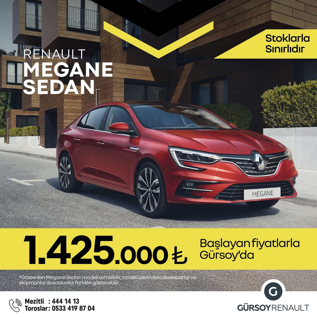 Kampanya stoklarla sınırlıdır❗️

#gürsoygrup #gürsoyoto #mezitligürsoy #toroslargürsoy #renault #renaulttürkiye #renaultmegane #renaultmeganesedan