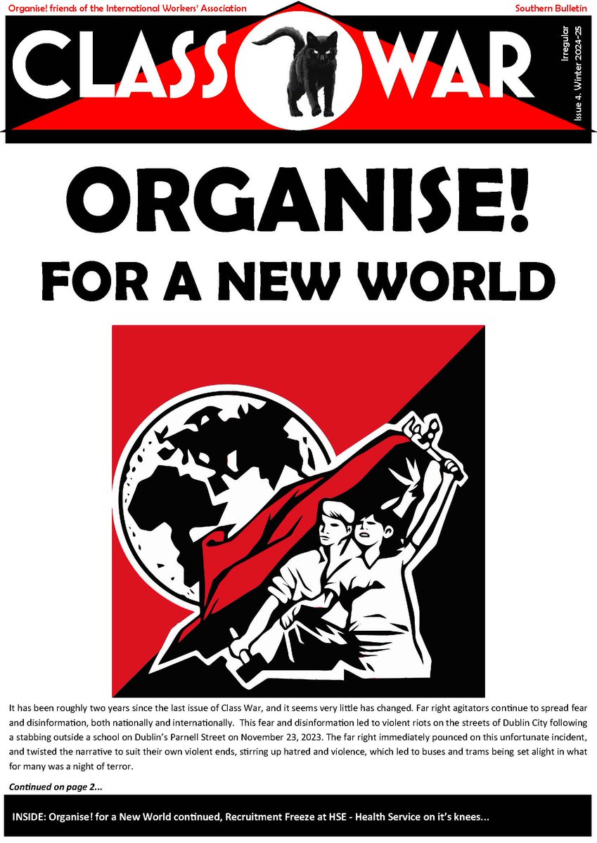 ClassWarROI's tweet image. Latest Class War - now aiming at quarterly publication!
organiseanarchistsireland.com/class-war/