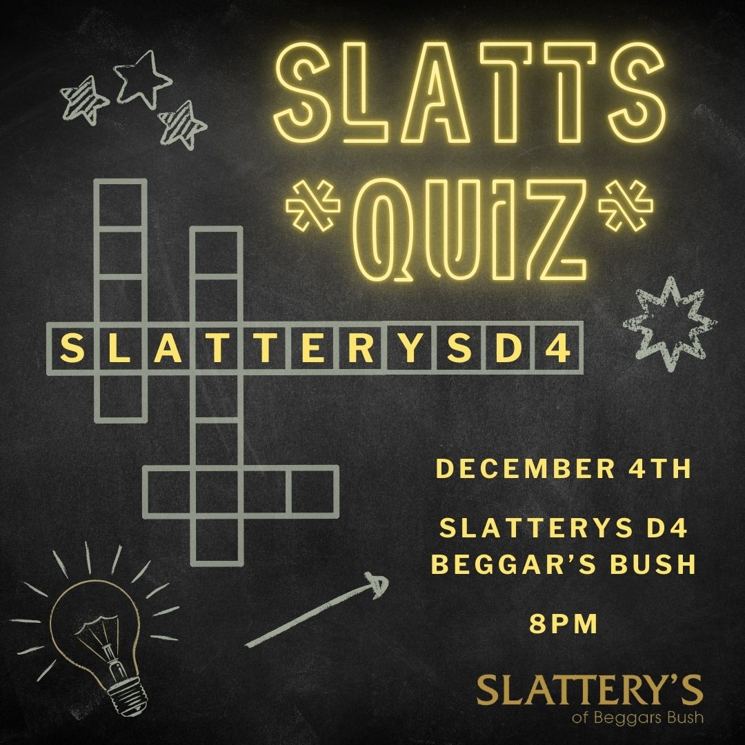 It's the most wonderful time of the year.... it's Slatt's Quiz day! Join us and comedian Brian Gallagher Comedy at 8:00pm for the last Slatt's Quiz of the year! Tickets are still available at this link: tinyurl.com/SlattsQuiz #SlatterysD4 #SlattsQuiz