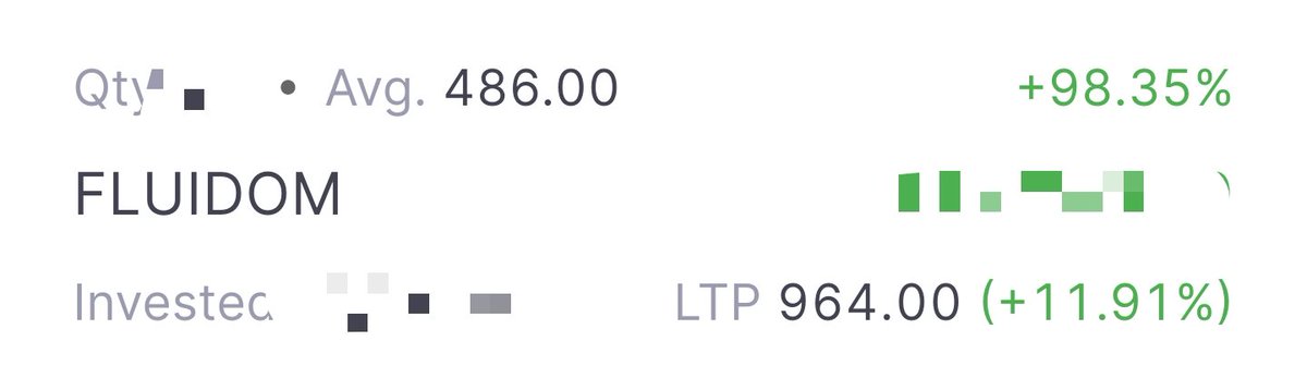 tradingwithps's tweet image. #FLUIDOM 

486          TO        964🚀🚀
11% UP TODAY 🚀🚀

RUNNING PROFIT  98% 💚💚
HOLDING time    359 days 😊

DISC: HOLDING FROM 486 LEVEL
NOT A RECOMMENDATION FOR BUY OR SELL
#MICROCAP #MULTIBAGGER #LONGTERM