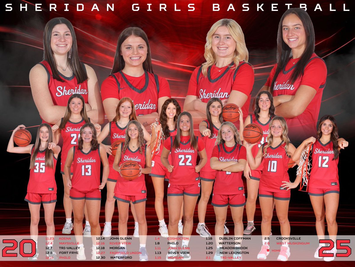 Sheridan’s girls host Maysville tonight. JV plays Pick Central at 6:00, Varsity after