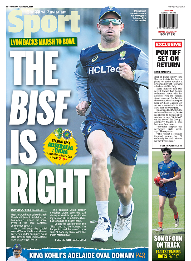 The back page of tomorrow's The West Australian. <a href="/TheWestSport/">The West Sport</a>