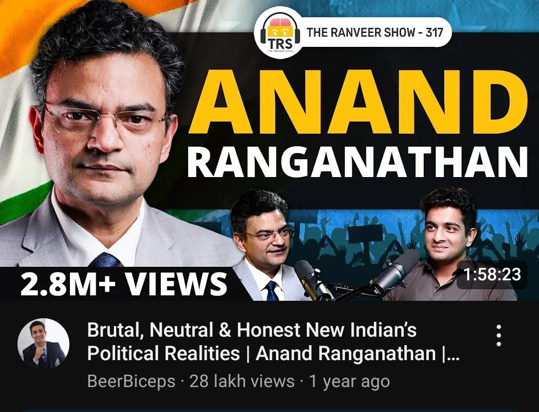 SiyaPandey2023's tweet image. Happy birthday sir ❤
@ARanganathan72 
To the person whom I was about after this podcast really loved your presence. 
I may not agree with you but really appreciate you. 
#anandrangnathan #India