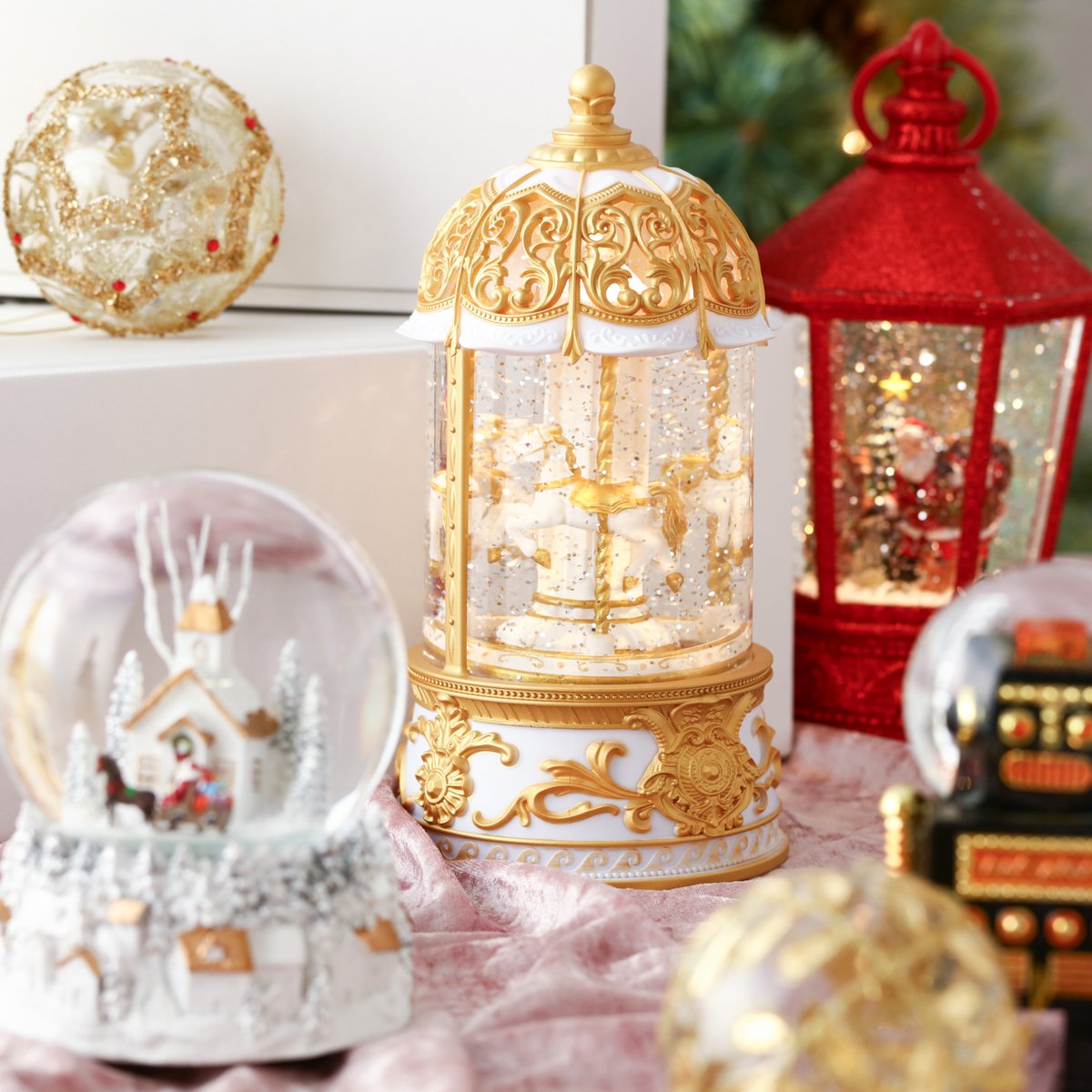 フランフラン 木馬が回るスノードーム 音楽付き yyym075-07.jpg