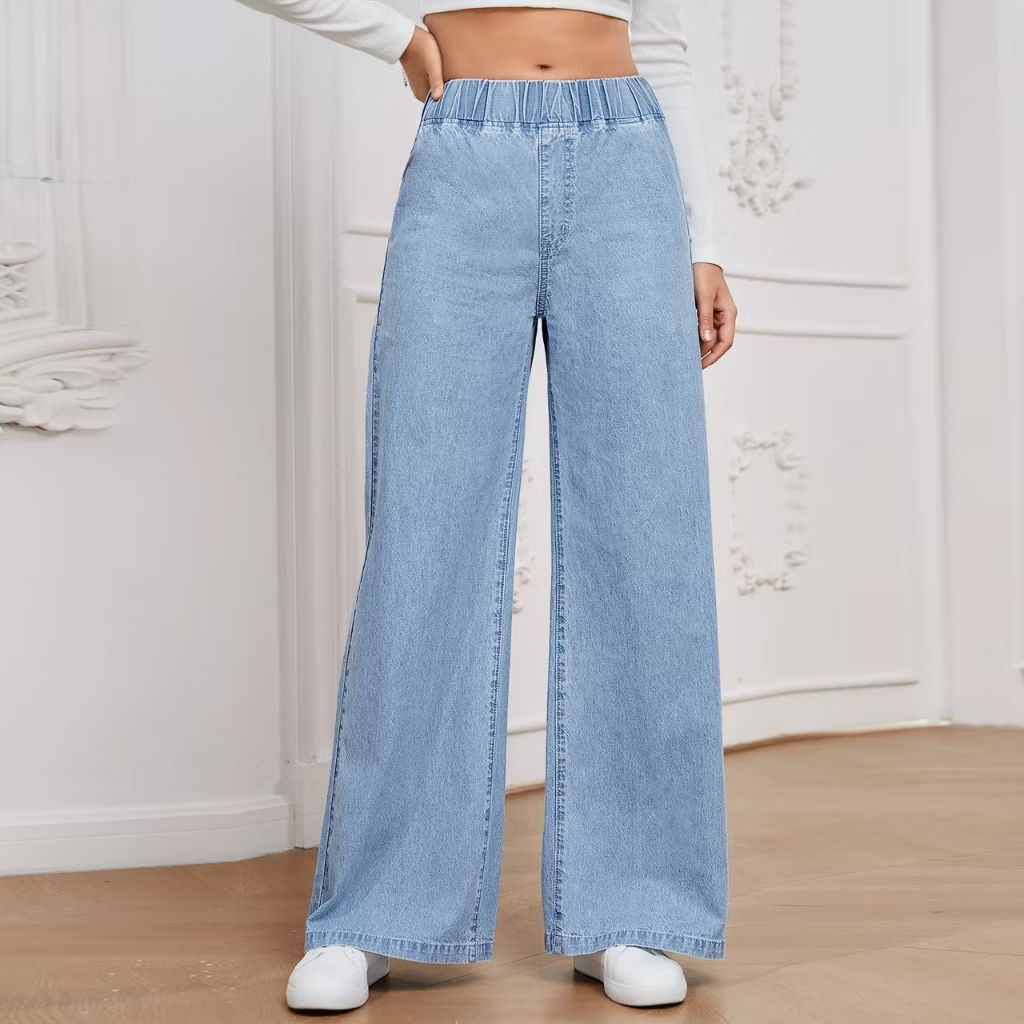 Unregemp's tweet photo. Check out Clashe Palazzo JEANS Women Elastic Waistband Casual Plus Size S-6XL Denim Pants Wanita Solid Color Celana Baggy Jeans for RM23.80 - RM36.80. Get it on Shopee now! https://t.co/eWbL7k6bel https://t.co/bYWfhhPNQv