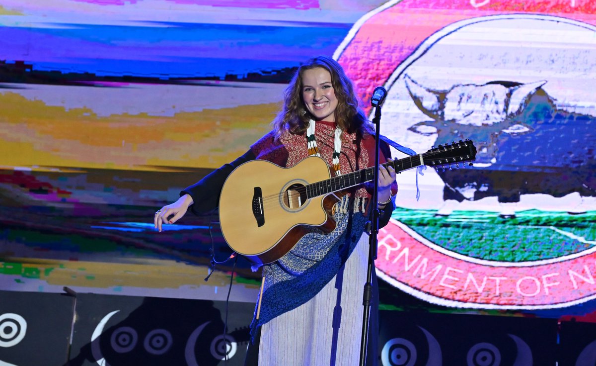 WalesinIndia's tweet image. Mari Mathias folk singer-songwriter performed three times in the Welsh language at Hornbill festival this weekend to thousands

She performed a Welsh verse to one of Seyievinuo Chuzho a popular Indian musician’s songs exclusively for Hornbill

Congratulations Mari!

#WalesinIndia