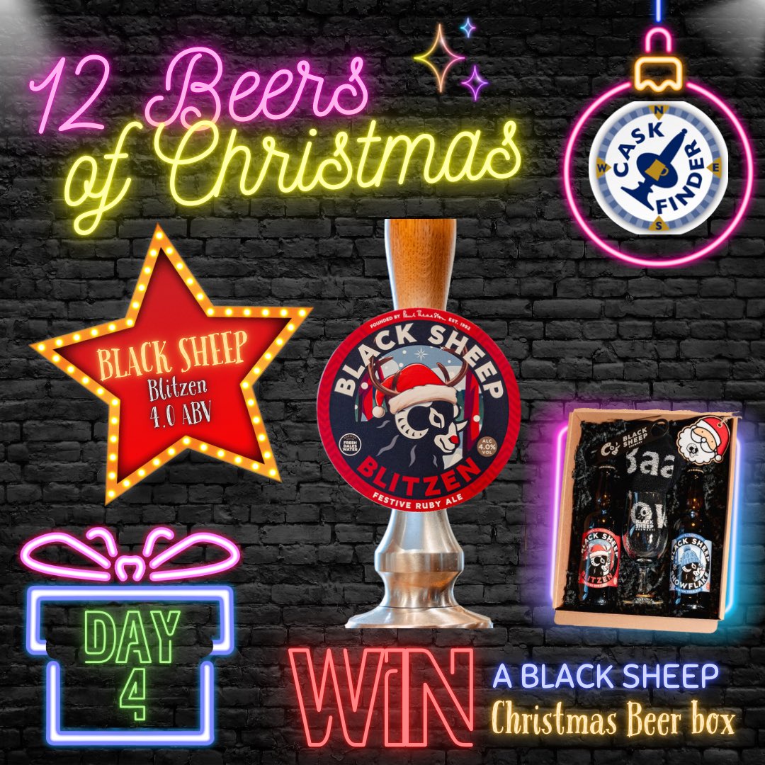 CaskFinder (@caskfinder) on Twitter photo 🎄12 BEERS of Christmas GIVEAWAY!
Day 4 is Blitzen from <a href="/BlackSheepBeer/">Black Sheep Brewery</a>
WIN a special Christmas beer box 📦 🍻
✅Like & Retweet
✅Tag a friend
✅Follow <a href="/CaskFinder/">CaskFinder</a> & <a href="/BlackSheepBeer/">Black Sheep Brewery</a>
T&C's apply & competition closes at 23.59 4th Dec. Also running on Facebook & Instagram 🎄12 BEERS of Christmas GIVEAWAY!
Day 4 is Blitzen from <a href="/BlackSheepBeer/">Black Sheep Brewery</a>
WIN a special Christmas beer box 📦 🍻
✅Like & Retweet
✅Tag a friend
✅Follow <a href="/CaskFinder/">CaskFinder</a> & <a href="/BlackSheepBeer/">Black Sheep Brewery</a>
T&C's apply & competition closes at 23.59 4th Dec. Also running on Facebook & Instagram