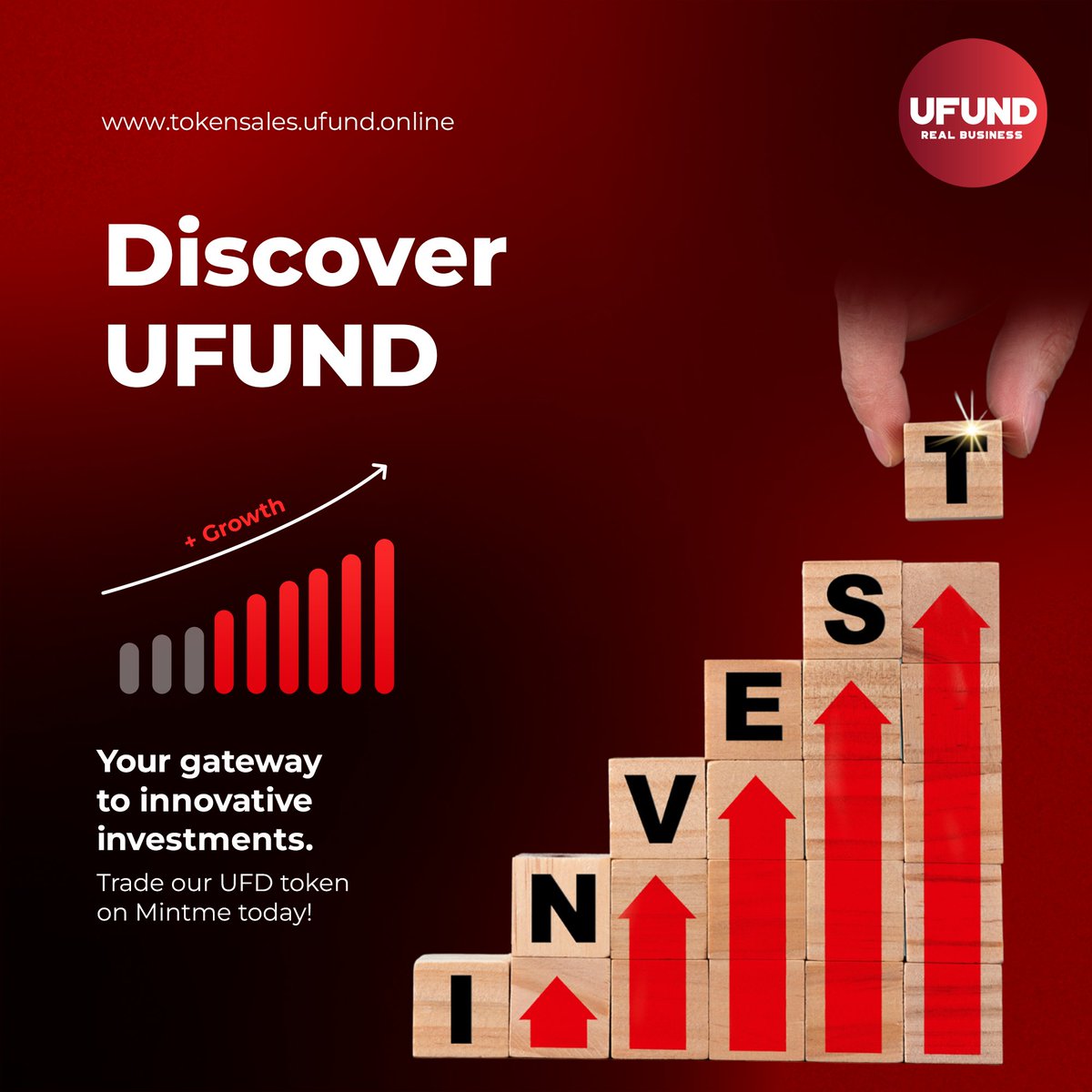 UFUND1's tweet photo. Maximize your investment potential with UFD now at https://t.co/mnTYlOxqH9. Start small, think big! π
#UFUND #InnovativeInvestments #UFDToken #TradeOnMintme #InvestmentOpportunities #BlockchainTechnology #FinancialFreedom #TokenTrading #CryptoInvestments #MintmePlatform https://t.co/zf2Qiosi4X