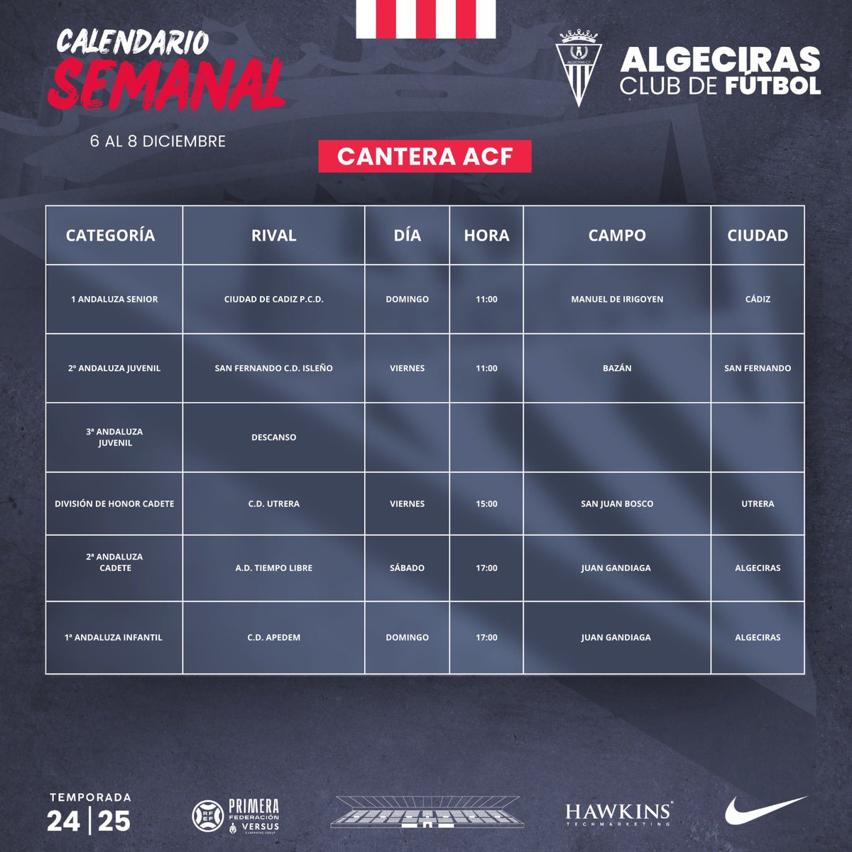 AlgecirasCF's tweet image. Horarios de la cantera para el fin de semana.

🎟️ Entrada gratuita para los abonados del Algeciras C.F.

#FormandoEstrellas #LaBase #SéParteDelÉxito #CanteraACF