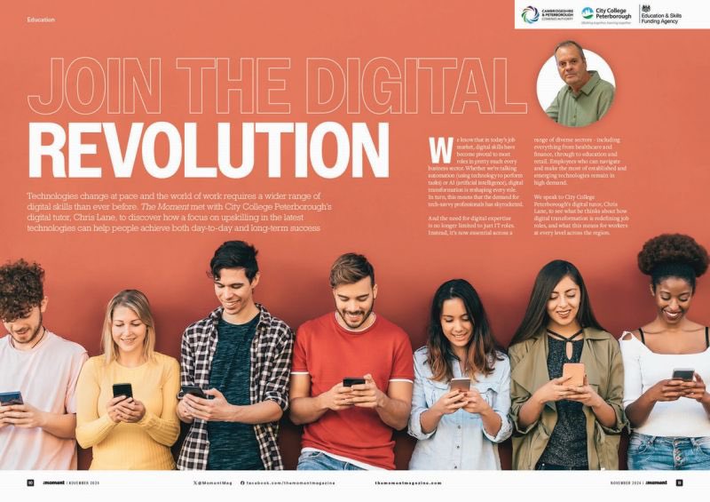 Take a look at the latest issue of <a href="/MomentMag/">The Moment Magazine Peterborough</a> where you can find out how City College Peterborough can help you upskill in a digital world. 
ow.ly/enLV50UkEnK 

#digitalskills #digitalworld #digital#digitalcourses #peterborough #cambridgeshire