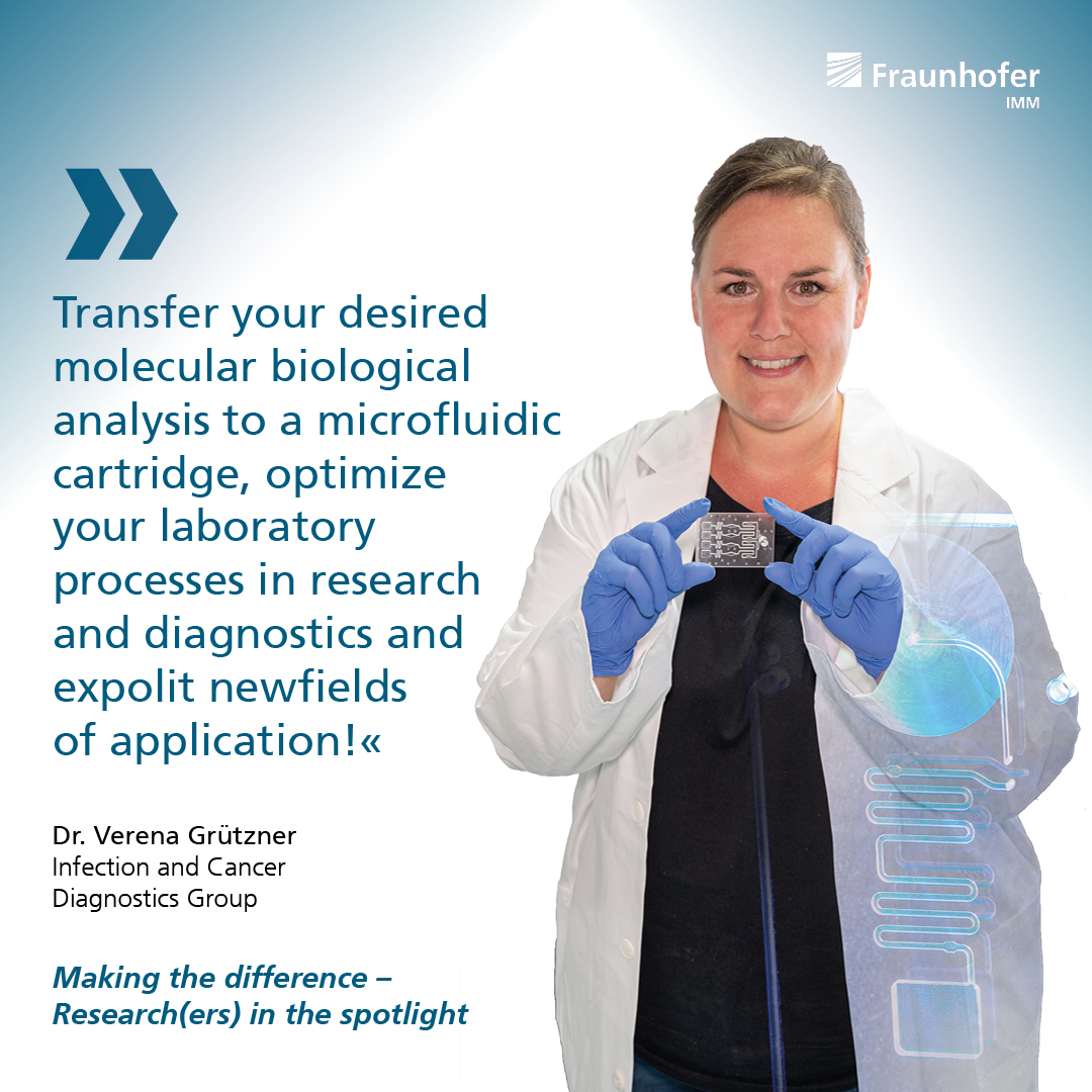 Next up in our winter special is Dr. Verena Grützner. Verena Grützner works in our team infection and cancer #diagnostics. At the center of her work are nucleic acid amplification solutions. Check out to find more 👉 s.fhg.de/IMM-Amplificat…