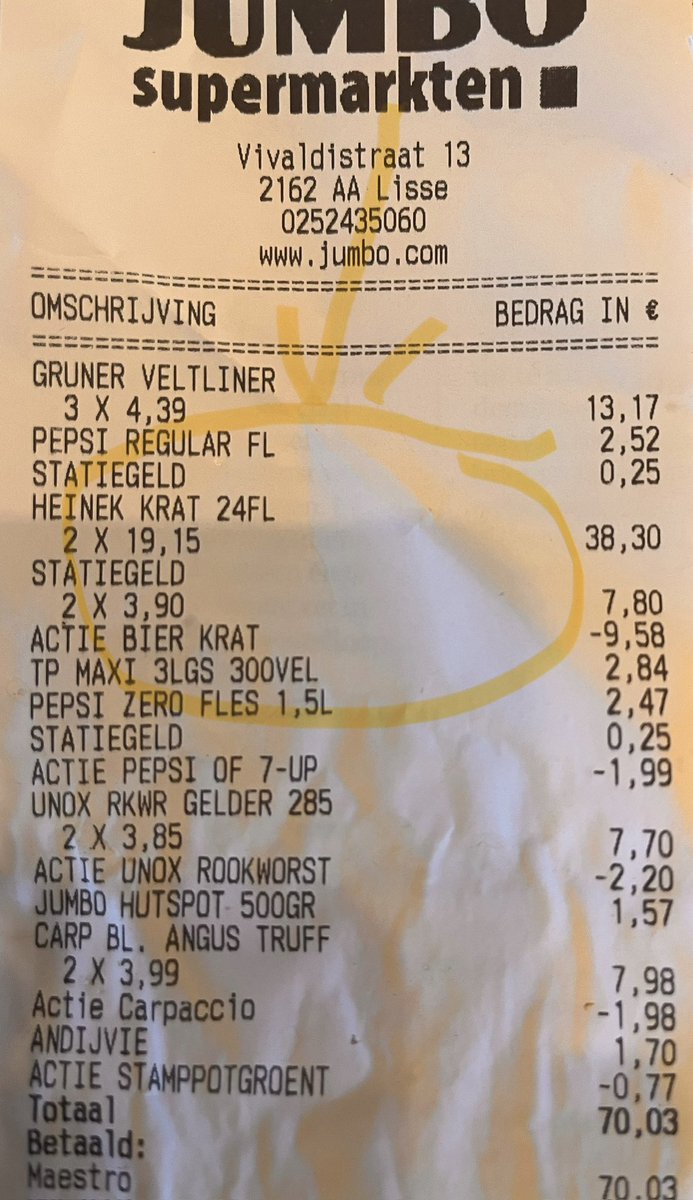 Echt <a href="/JumboSupermarkt/">Jumbo Supermarkten</a> denk je een fikse korting te krijgen of t 2de kratje bier, zie je achteraf de adviesprijs van €19,15 staan!!!! Voel je je toch …….