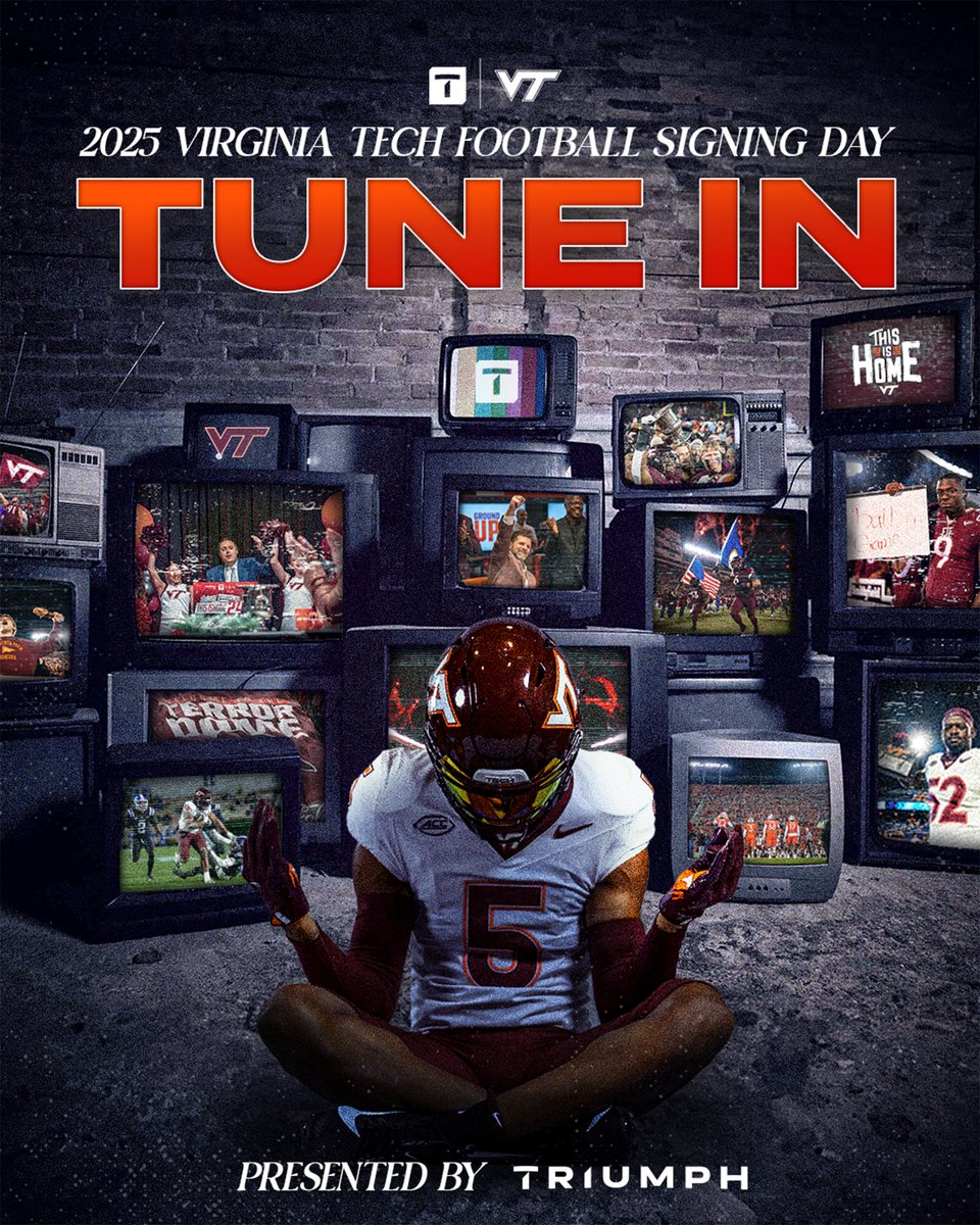 Triumph NIL (@triumph_nil) on Twitter photo Todayβs the day! We canβt wait to meet the newest <a href="/HokiesFB/">Virginia Tech Football</a> signing class π€©
Join us LIVE at 7:10 AM on YouTube, Twitter or Facebook!
#ThisIsHome | #GoHokies Todayβs the day! We canβt wait to meet the newest <a href="/HokiesFB/">Virginia Tech Football</a> signing class π€©
Join us LIVE at 7:10 AM on YouTube, Twitter or Facebook!
#ThisIsHome | #GoHokies