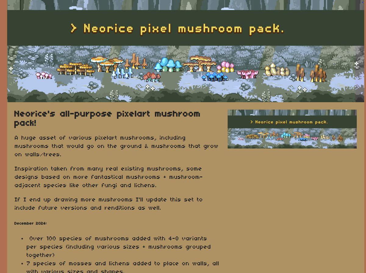 actually finally bothering to build myself an itch store for all my endless pixel assets.