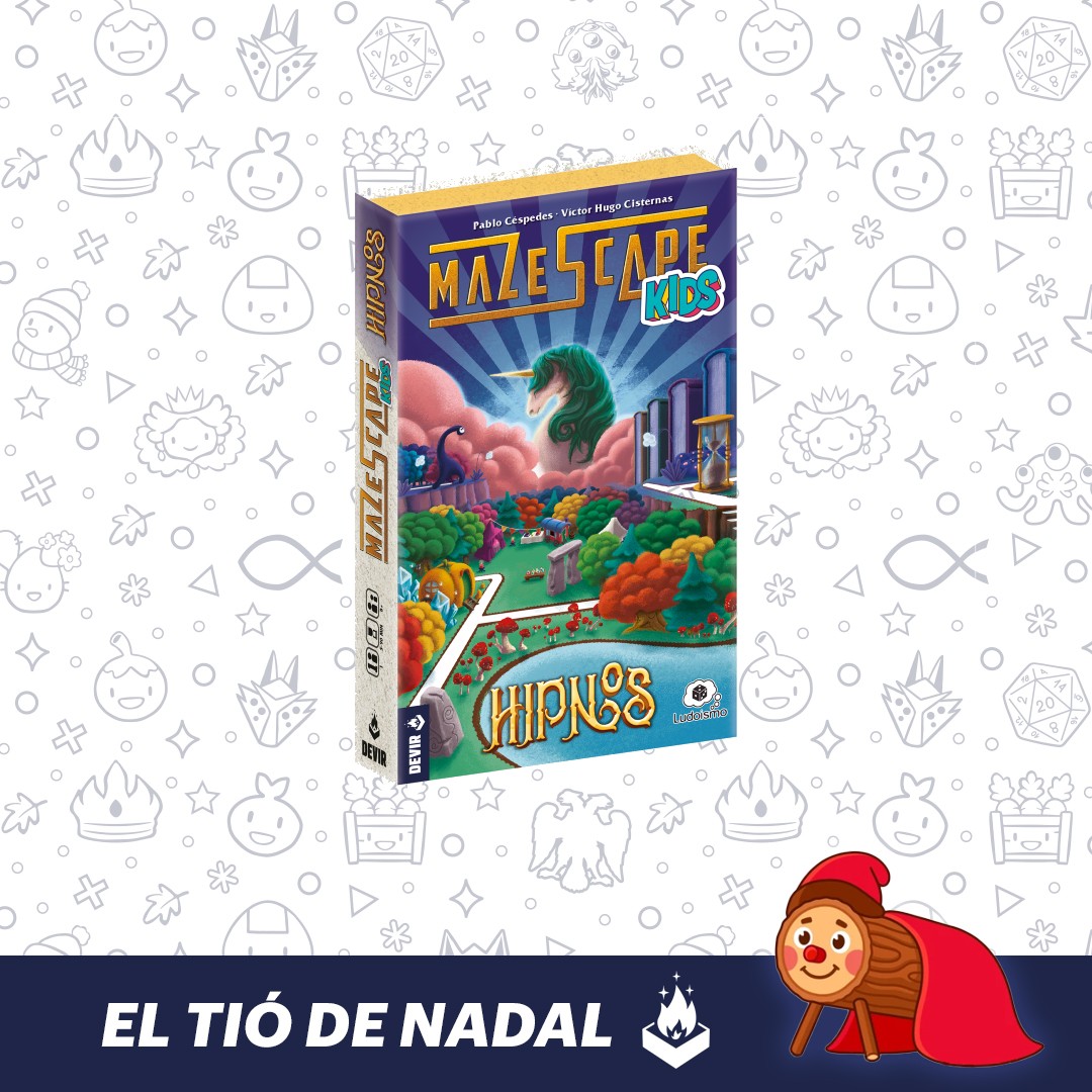 🎁 No sabem què ha menjat, que el Tió s'ha llevat hipnotitzat. Avui ha cagat un MazeScape Hipnos! 
✅Doneu-li cors 🩵 perquè porti regals fins al 20/12. 
✅Cada RT que feu serà un cop de bastó. 
✅Sortejarem el joc entre tots els que piqueu al Tió i deixeu un comentari. Sort!
