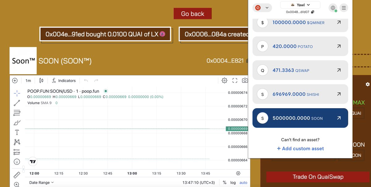 basedPavel's tweet photo. looks like we got a new memecoin gem $SOON on @QuaiNetwork 

You can grab it  👉 https://t.co/Uw6SCKBoAC
Contract address is here 👇0x0004a1915B77A93ABc15a12f630AbF159280E821
$SOON to the moon @PhatAbbot @0xMGB 🚀 https://t.co/VTalkKVSJW