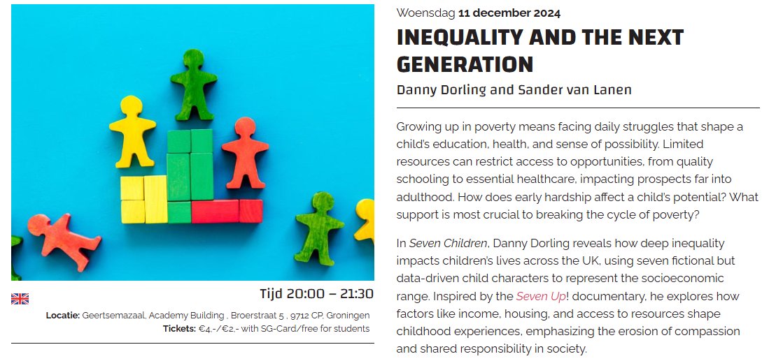 Sander van Lanen (@sanvanlan) on Twitter photo Next week, I will talk with
<a href="/dannydorling/">Danny Dorling News</a> on inequality and the next generation in the Netherlands and the UK. See you at
<a href="/SGGroningen/">Studium Generale</a> ?
sggroningen.nl/en/evenement/i… Next week, I will talk with
<a href="/dannydorling/">Danny Dorling News</a> on inequality and the next generation in the Netherlands and the UK. See you at
<a href="/SGGroningen/">Studium Generale</a> ?
sggroningen.nl/en/evenement/i…