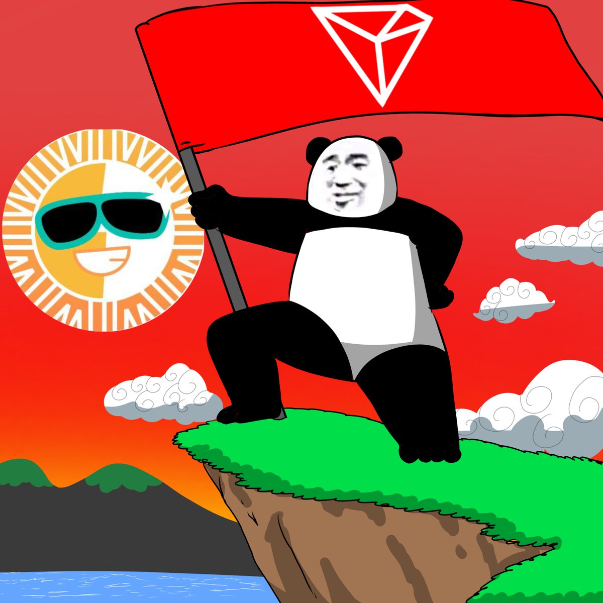 Holding the flag high for $TRX on a journey to the top!

And also hey <a href="/sunpumpmeme/">SunPump</a>!

高举旗帜，赢取 TRX，踏上登顶之旅！

还有嘿 <a href="/sunpumpmeme/">SunPump</a>!