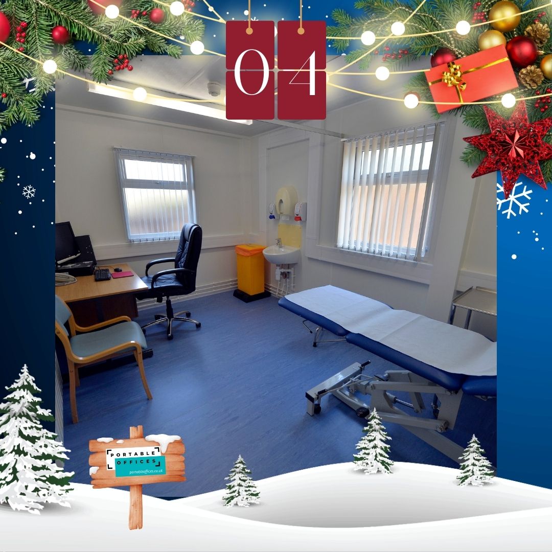 PortableOffices's tweet image. 🎅 Day 4 – Healthcare 🎅
Modular healthcare spaces provide quick, reliable solutions for growing demand. From consultation rooms to theaters! 🏥✨
💬 Contact us today: 0800 169 4288
#HealthcareSolutions #ModularInnovation #CareSpaces #NHS
