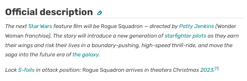 Ilya Glazkov (@ilglaz) on Twitter photo Listened to an older episode of <a href="/FullOfSith/">Full Of Sith</a> (feat. Michael Stackpole) discussing the Rogue Squadron film.
Revisiting the logline, I'm struck by how well it fits into the recent rumors sbout LFL wanting to focus on the post-sequel stories.
It might be more alive than we think! Listened to an older episode of <a href="/FullOfSith/">Full Of Sith</a> (feat. Michael Stackpole) discussing the Rogue Squadron film.
Revisiting the logline, I'm struck by how well it fits into the recent rumors sbout LFL wanting to focus on the post-sequel stories.
It might be more alive than we think!