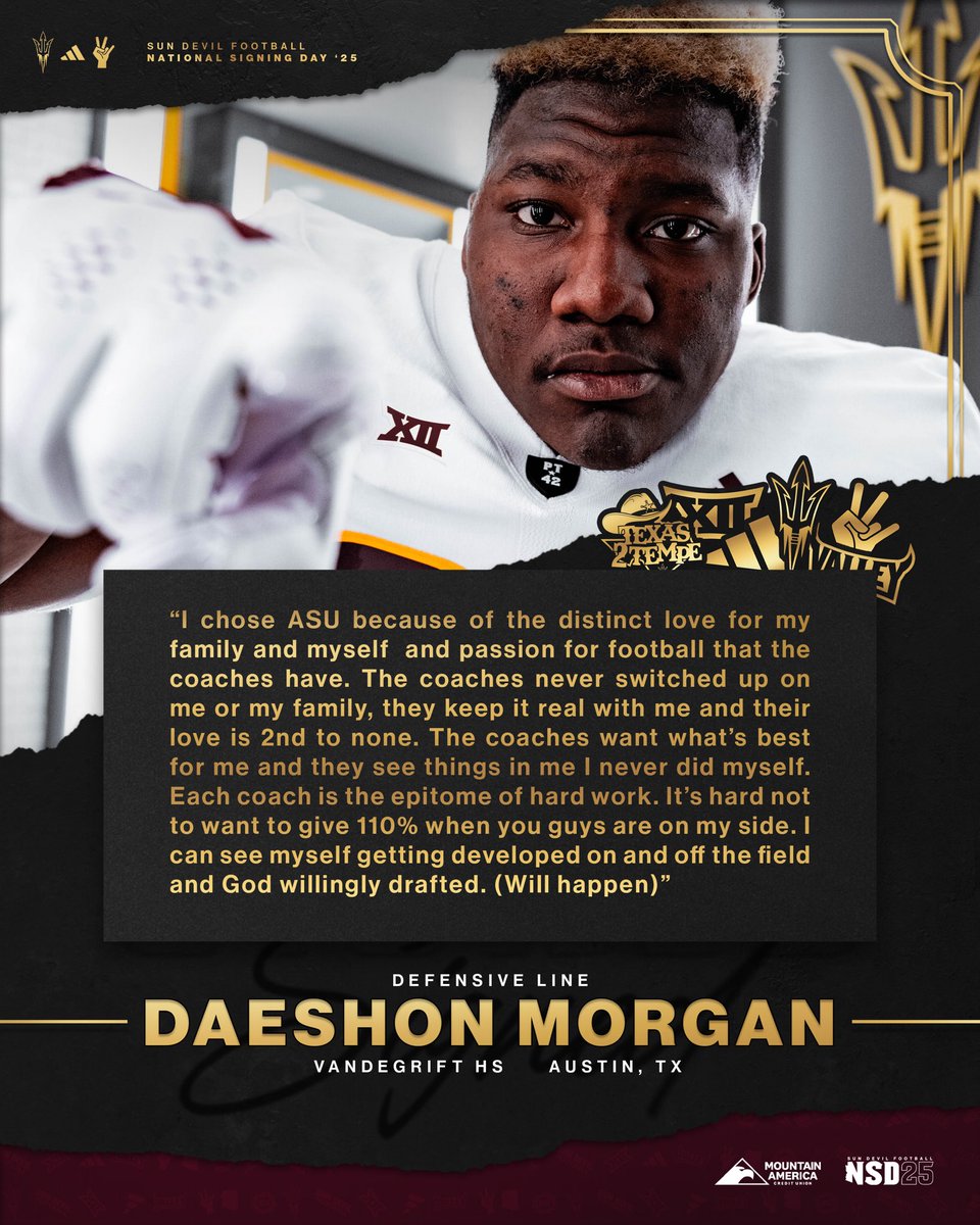 𝒮𝒾𝑔𝓃𝑒𝒹 ✍️

💪 Defensive line 
📍 Austin, TX

#ForksUp /// <a href="/DaeshonMorgan06/">Daeshon morgan</a>